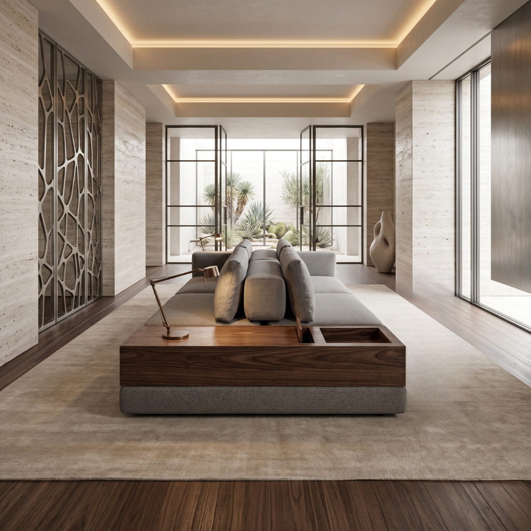 Sofá Ilha Dualle, com mesa lateral