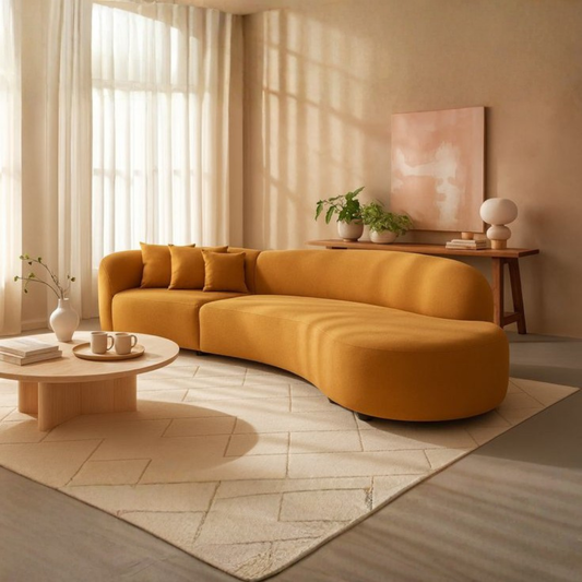 Sofá Orgânico Florença 3 Lugares 3,00m Mostarda