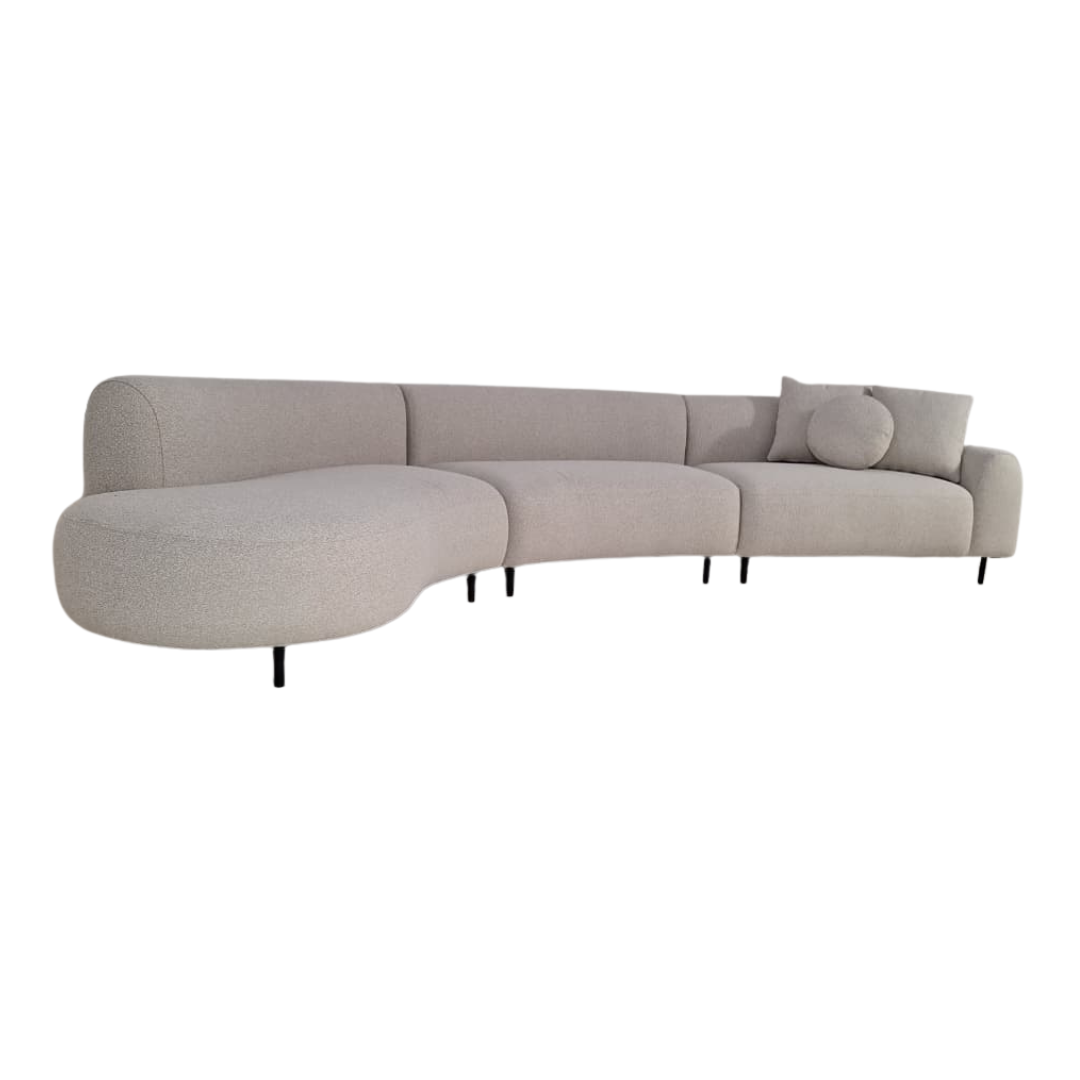 Sofá Bouchelle Curvo, Boucle Areia