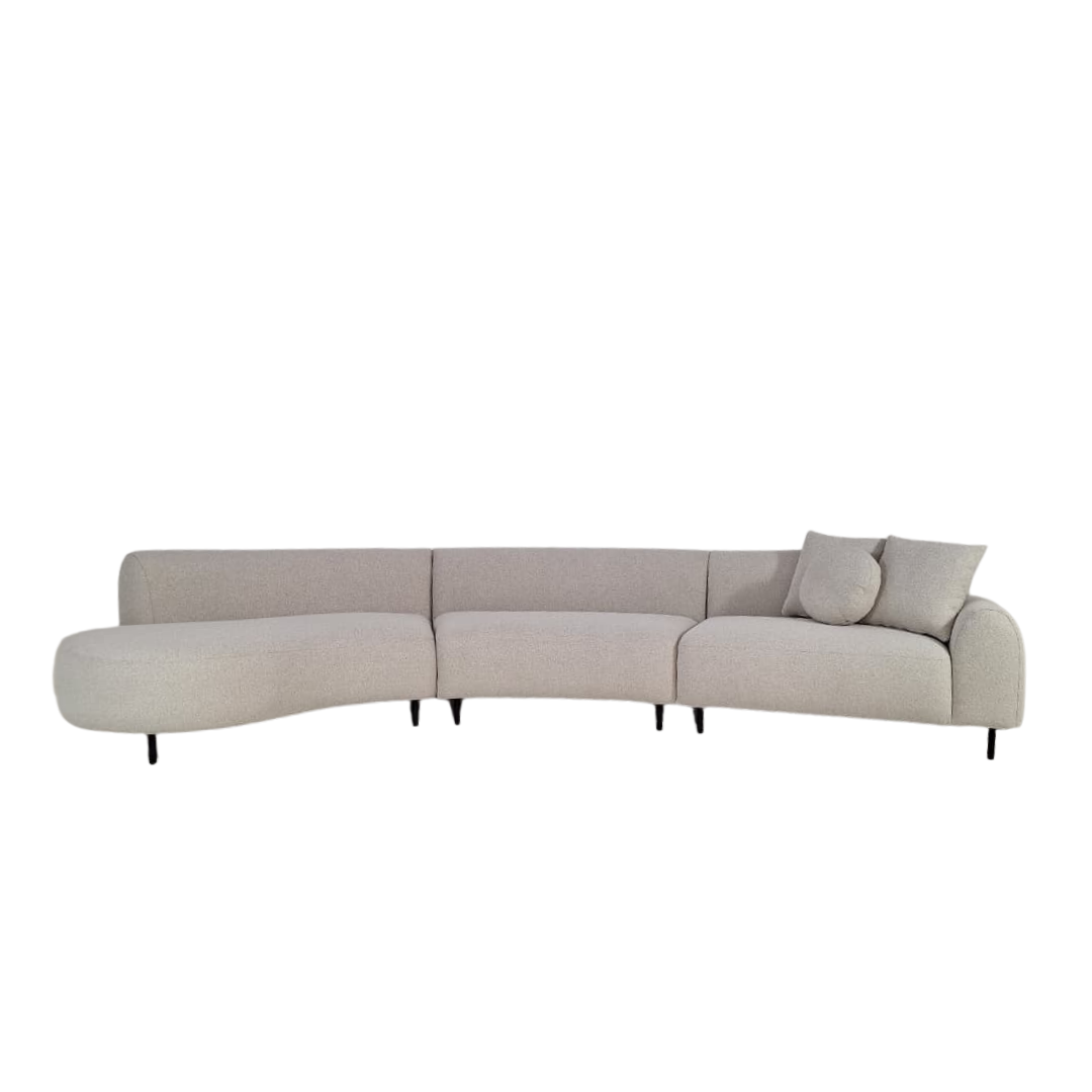 Sofá Bouchelle Curvo, Boucle Areia