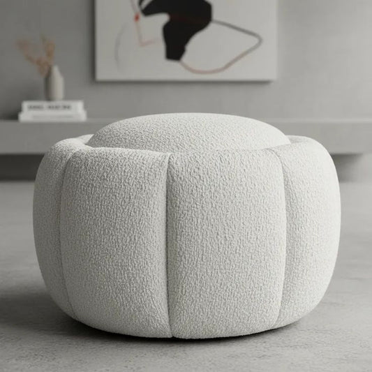 Puff Clover Redondo Estofado 40x65cm Off White