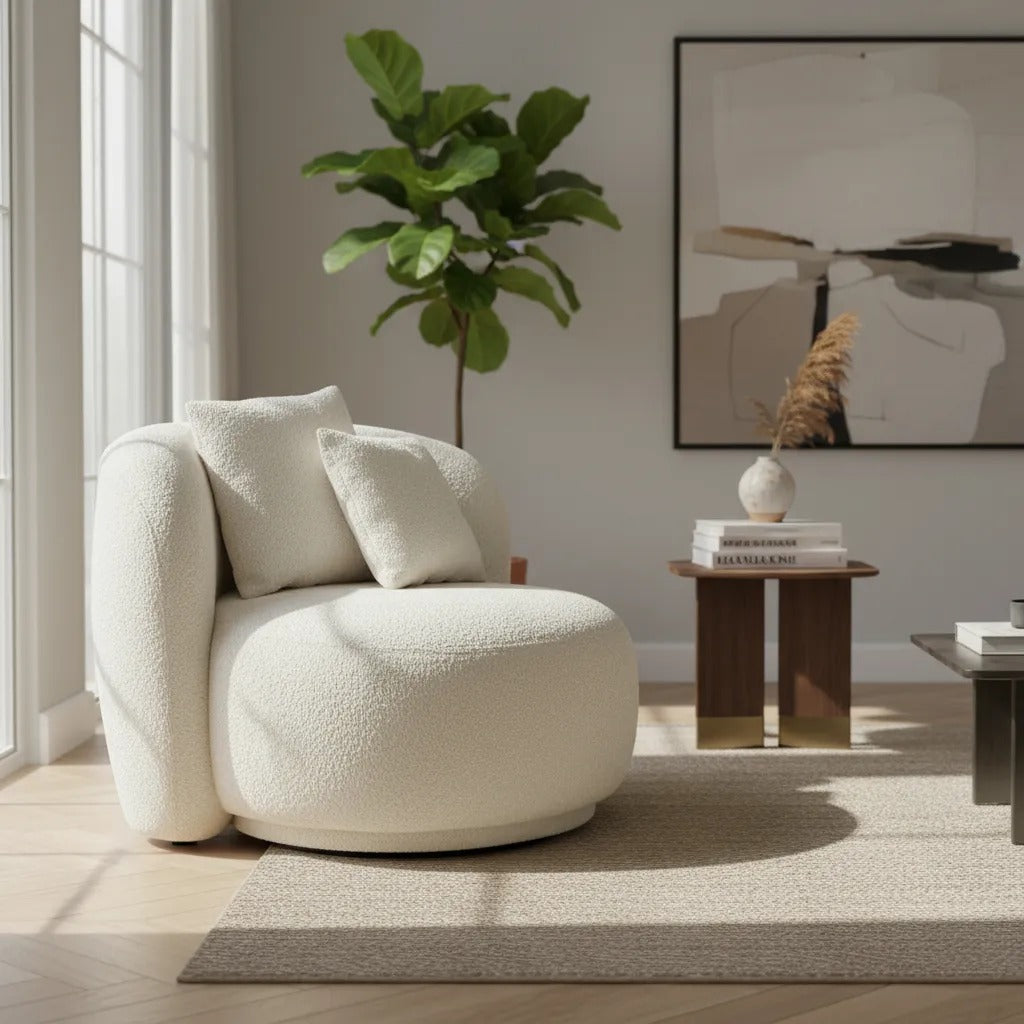 Poltrona Portinari Estofada Curva 90cm