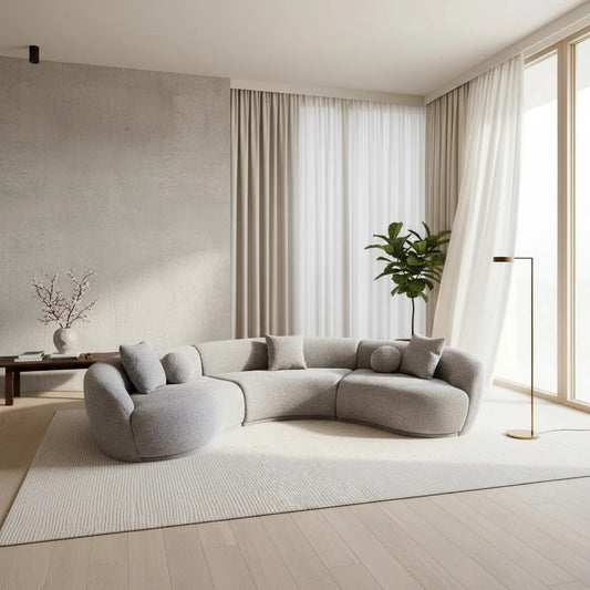 Sofá Curvo Saturno 3 Lugares 3,40m Off White