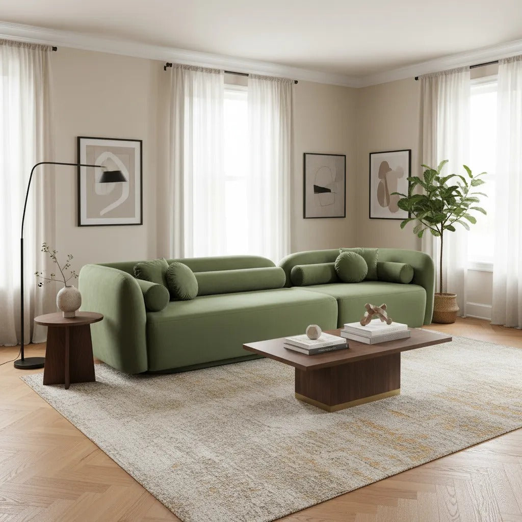 Sofá Margot 3 Lugares Verde 3,00m