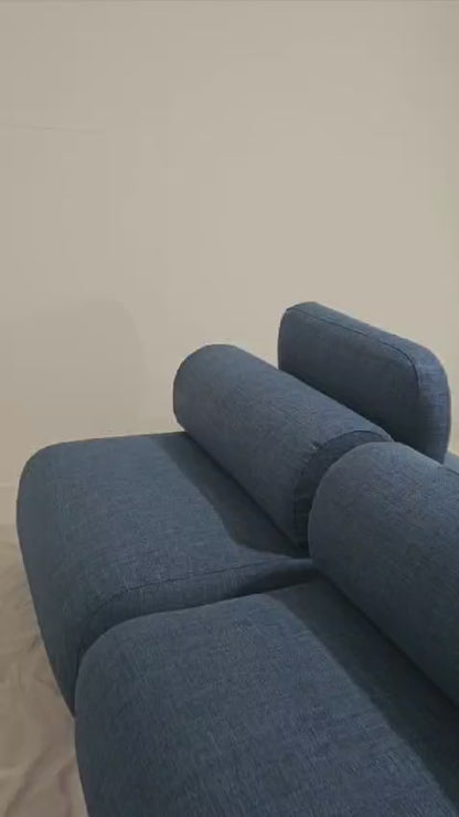Sofá Modular Gênova 3 Lugares com Encosto Solto Azul