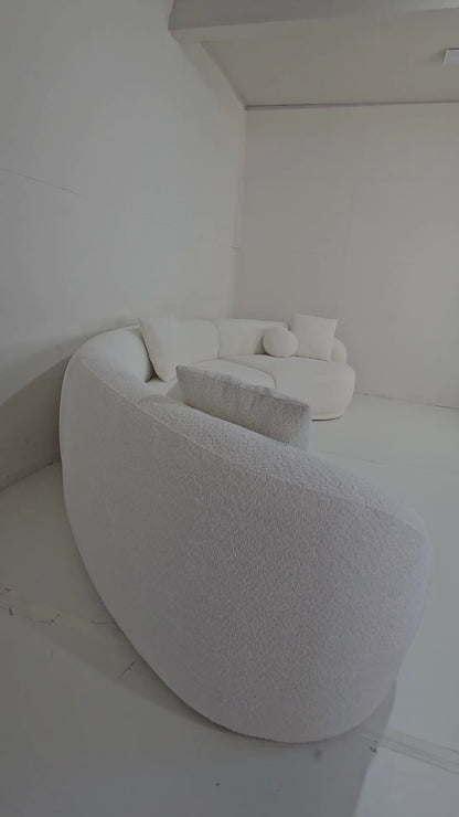 Sofá Curvo Saturno 3 Lugares 3,40m Off White